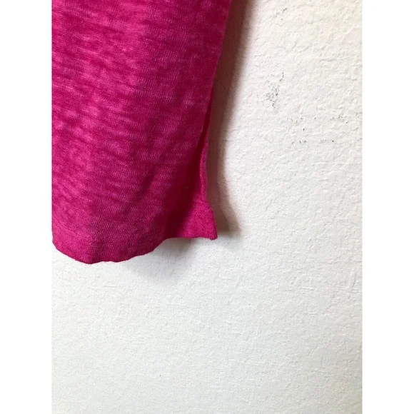 Chicos Pink 100% Linen V-Neck Long Sleeve Tunic Top Slub Knit Tee 3 XL Beach - Picture 12 of 15